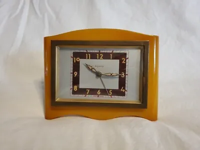 Rare Butterscotch Marbled Catalin Bakelite Bayard Clock • $135