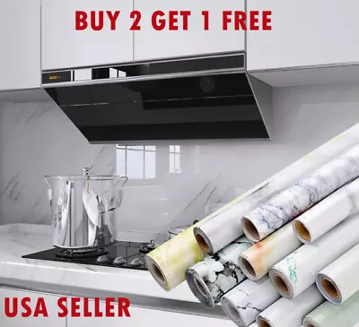 10ft Self Adhesive PVC Wallpaper Roll Marble Paper Peel Stick Kitchen Countertop • $9.79