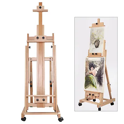 HeavyDuty Studio Artist Easel Large H-Frame Wood Painting Art Easel Standing • $147.25