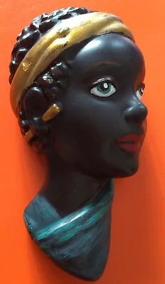 Vintage Retro 50s Chalkware Plaster Wall Plaque Woman Lady Head Face Tretchikoff • £26.34