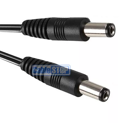 SHORT 50cm - 2.5mm DC Power Male Plug 5.5mm Lead CCTV DVR Camera Jack Cable 0.5m • £3.27