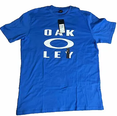 Oakley Mens Bark Ellipse Casual Tee T-Shirt Athletic Fathom Blue Size Large NWT • $11.90