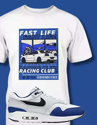 SNEAKER EFFECT TEE Shirt To Match Nike Air Max 1  ROYAL BLUE 2024 SNEAKERS • $29.99