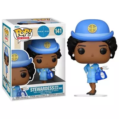 Funko POP! Ad Icons: Pan Am Stewardess Am - Stewardess - Blue Bag - Pan-Am - Col • $37.20