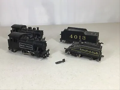 2 Mantua HO Union Pacific Switcher Cars With 2 Tenders For Parts Or Repair • $79.95