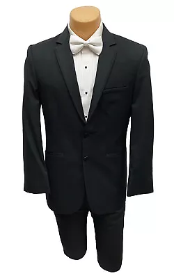 Men's Jean Yves Twilight Black Tuxedo With Pants Grosgrain Satin Lapels 54R 48W • $134.99