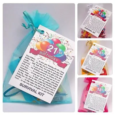 13th 16 18 21st BIRTHDAY PRESENT SURVIVAL KIT FUN NOVELTY GIFT CARD KEEPSAKE KJF • £4.49