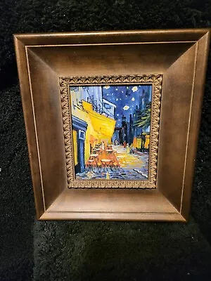 $94.99 • Buy Van Gogh  Cafe Terrace At Night  Hand Painted Reproduction Oil Painting Framed 