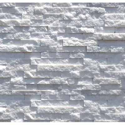 White Quartz Mixed Split Face Mosaic 3D Wall Tiles - Sparkly • £59.44