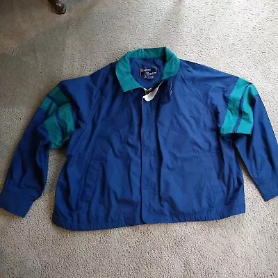 $45.99 • Buy Vintage English Squire Jacket Mens Size 4X Big - Navy W/ Green Accents