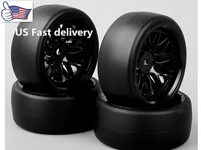 $14.24 • Buy 4Pcs Drift Tires&Wheels 12mm Hex For HPI HSP 1:10 RC On Road Racing Car Black