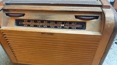 Vintage Tube Philco Radio 1946 Works For Parts Or Repair Wooden AM • $49