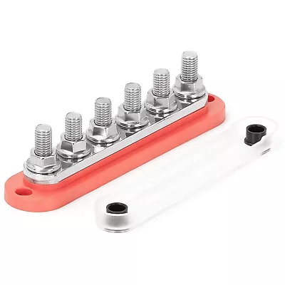 6 GANG 300A M8 Power Distribution Block Bus Bar Terminal Post Stud 12V Red • $39.99