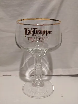 La Trappe Beer Golden Rim Trappist Footed Dubbel Glass Embossed And Nucleated • $11.58