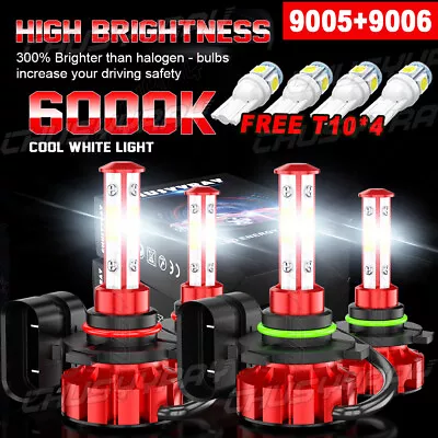 For 1995 1996 1997 Volvo 850 LED Headlight Bulbs High/Low Beam 9005 9006 Kit • $29.99