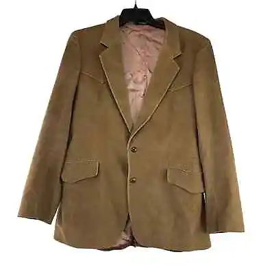 Vintage CCC Western Wear Corduroy Sport Coat Mens Size 42L Brown Elbow Patches • $44.99