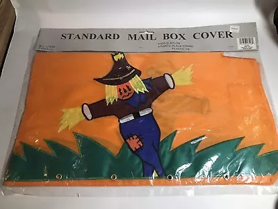 VTG 1995 Embroidered Scarecrow MAILBOX COVER STANDARD Nylon Fall Autumn 18”x20” • $19.99