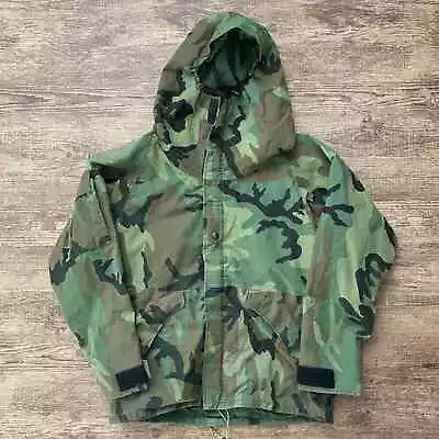 Vintage Raven Camouflage GORE-TEX Parka Jacket Size Small US ARMY Camo 1970s • $149.99