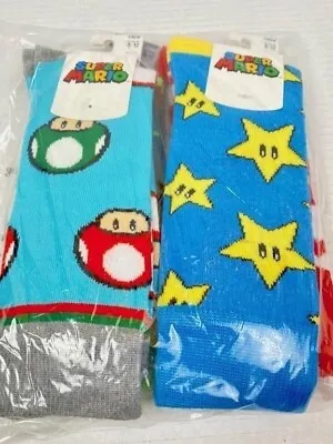 Bioworld Nintendo SUPER MARIO BROS & ZELDA Crew Socks 8-12 (4 Pack) #G-103 • $4.99