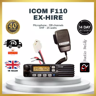   Refurbished Icom-f110 Mobile Radio Vhf Lcd Display Pmr 25 Watt • £80