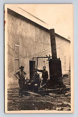 RPPC Man & Boy Child Laboror Worker Steam Channeler Equipment Postcard • $9.99