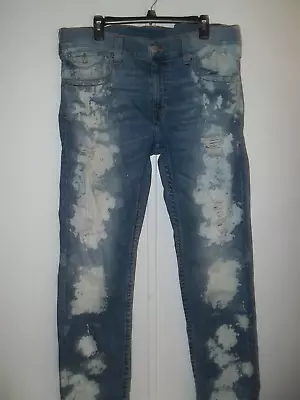 True Religion World Tour Blue Jeans Flap Pockets Distressed Men's 38/32 • $12