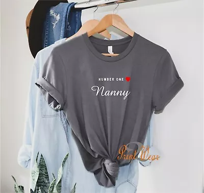 £10.95 • Buy Number One Nanny - Ladies T Shirt Cute Love Heart Grandma / Nan Top 100% Cotton
