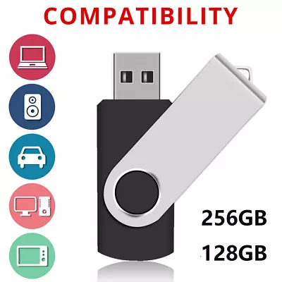 High Speed USB 2.0 Flash Drive Memory Stick Pen Drive 256GB U Disk Swivel RA • $19.99