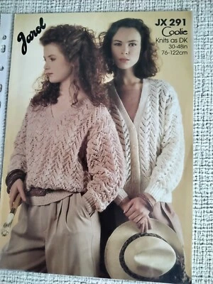 £0.99 • Buy Jarol Knitting Pattern No JX291. V Neck Lacy Cardigan/sweater. DK 30-48  Chest