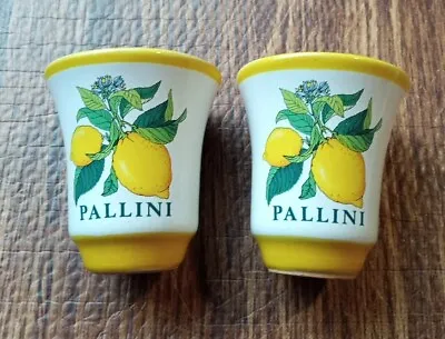 Pair Deruta Italy Pallini Shot Glasses Limoncello Italian Pottery Barware Lemons • $40