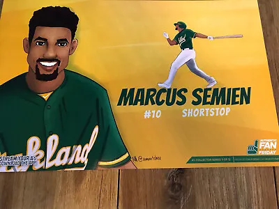 Marcus Semien Oakland A’s Cheer Card Poster 9/6/2019 SGA Fan Friday Athletics • $5.99