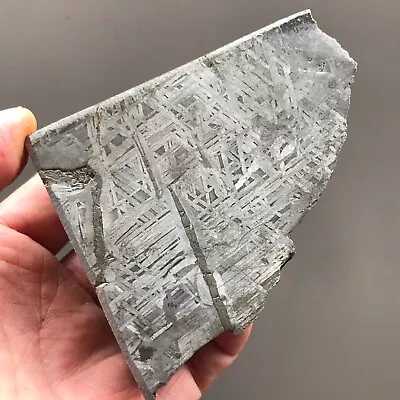 Natural Aletai Iron Meteorite 1112 Grams End-Cut Etched Fusion Crust Sealed Glaz • $107.50