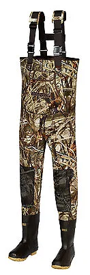 New Men 3mm MAX-4 Camo Fishing/Hunting Neoprene Wader Lug Boots Size 10 Stout • $144.99