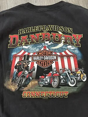 Danbury Connecticut Circus Bikers Harley Davidson T Shirt Size L • $25