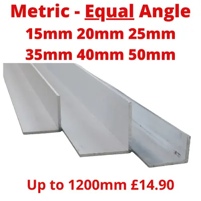 £2.88 • Buy ALUMINIUM ANGLE 15mm 20mm 25mm 35mm 40mm 50mm Equal Angle / Length 2500mm