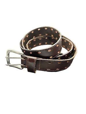 Brown Leather Belt - Double Prong -3XL 50-52 • $12