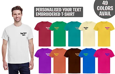 Personalised Embroidered T-Shirt Business Any Text & Logo Valentines Day Tops • £8.99