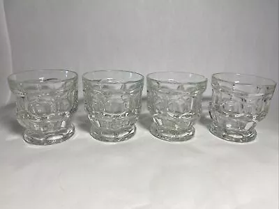 Vintage Set Of 4 Clear Glass Parfait Dessert Sundae Heavy Cups 3.5” Tx 3.25” W • $14.45