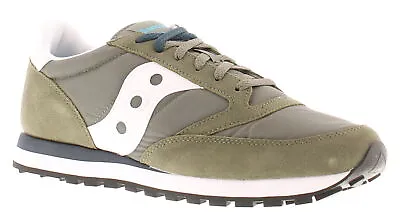 Saucony Mens Running Trainers Jazz Original Lace Up Green Olive UK Size 7.5 • £62