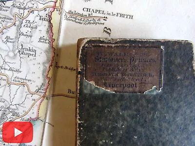 John Cary 1821 Cheshire Co. England UK Linen-backed Folding Pocket Map • £160.86