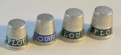 4 Metal Adertising Thimbles  I - H Flour  2 Sizes 5/8  Across & 1/2  Across • $6.99