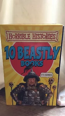 Horrible Histories:  10 Beastly Books Boxed Set By Terry Deary • £18.99