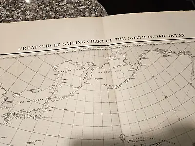 GREAT CIRCLE SAILING NORTH PACIFIC Bering Sea 1935 Nautical Chart U.S. Navy 1282 • $60