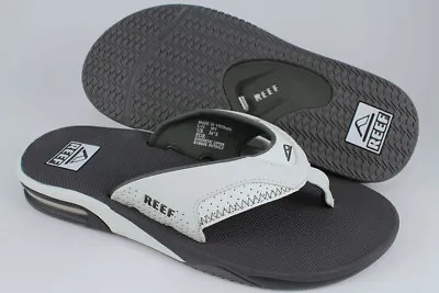 Reef Fanning Gray/white Flip Flops Thong Sandals Beach Mick Grey Us Men Sizes • $53.99