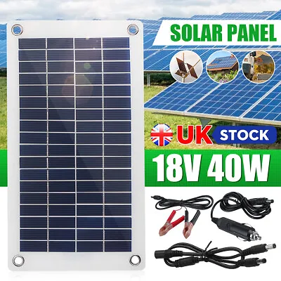 £19.79 • Buy 12V 40W Dual USB Flexible Solar Panel Emergency Battery Charger Kit For Boat Car