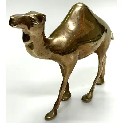 Vintage Mid Century Modern Solid Brass Camel Statue Sculpture Figurine • $17.99