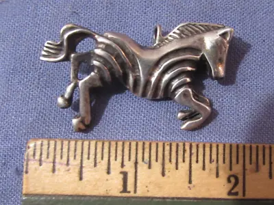 Vintage Sterling Silver Zebra Brooch Pin / Pendant 11 Grams • $22