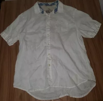 Tommy Bahama Relax White Linen Button-Up  Shirt Men's Short Sleeve Size Large  • $14.66