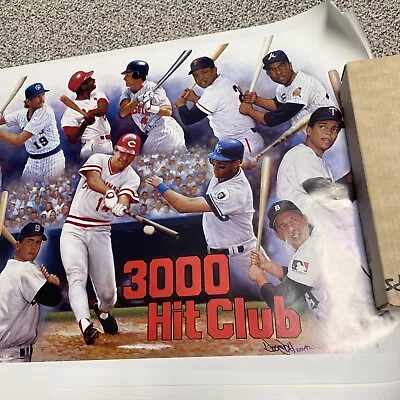MLB 3000 Hit Club Poster -Rose Aaron Mays Musial Signed By Artist • $70