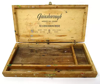Vintage Gainsborough Wood Artist Oil Colors Box By M Grumbacher 12x6 • $25.49